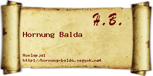 Hornung Balda névjegykártya